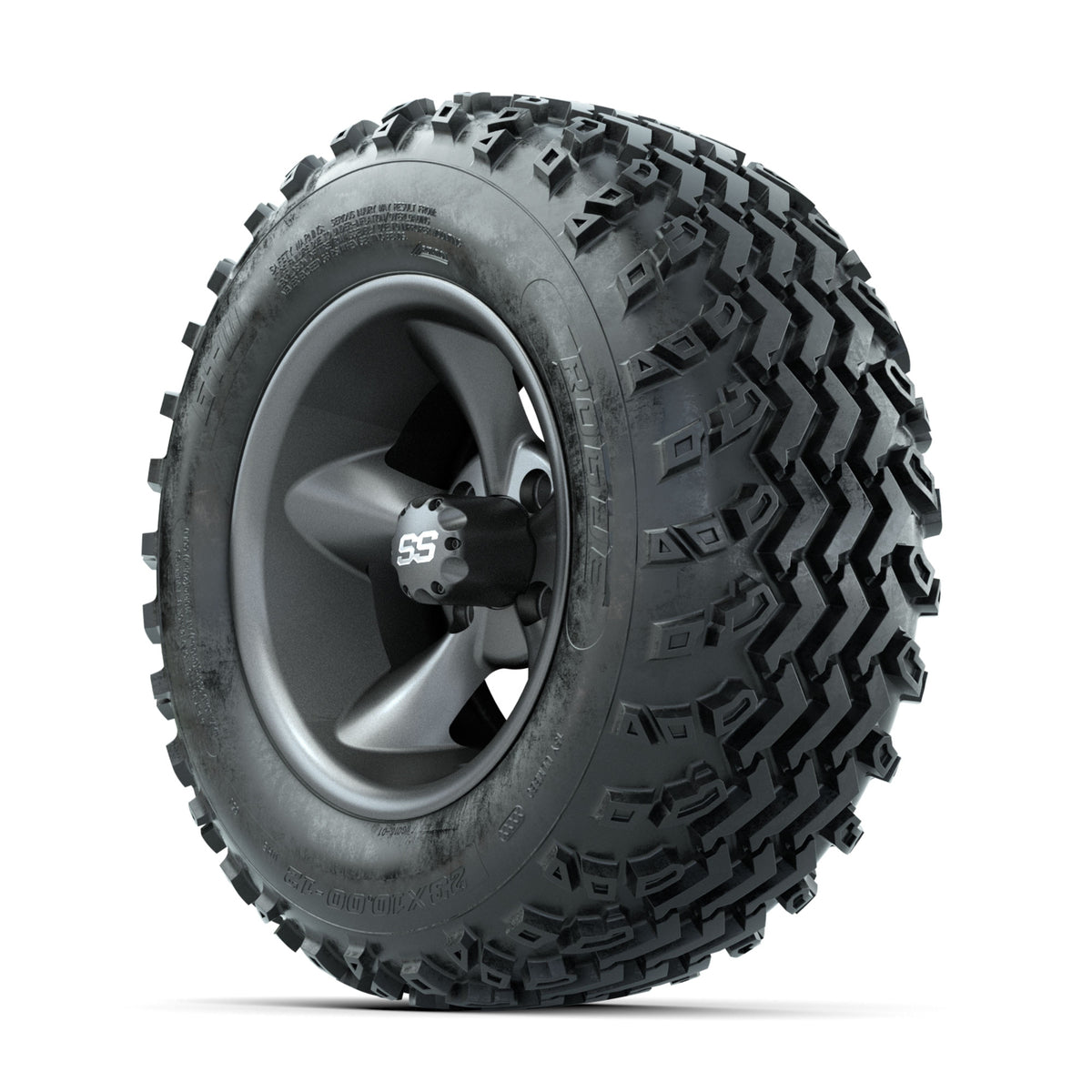 GTW Godfather Matte Grey 12 in Wheels with 23x10.00-12 Rogue All Terrain Tires