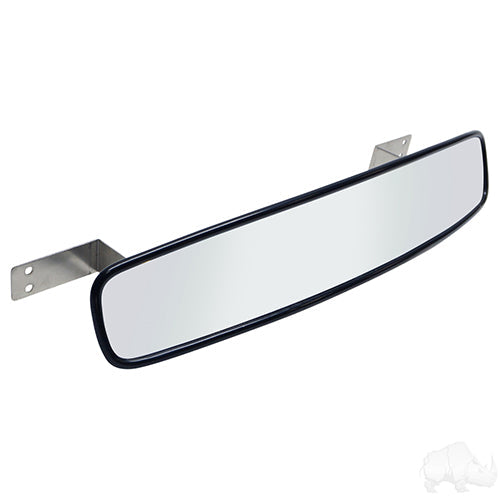 Universal 180 Degree Convex Golf Cart Mirror - Stainless Steel / Roof Mount