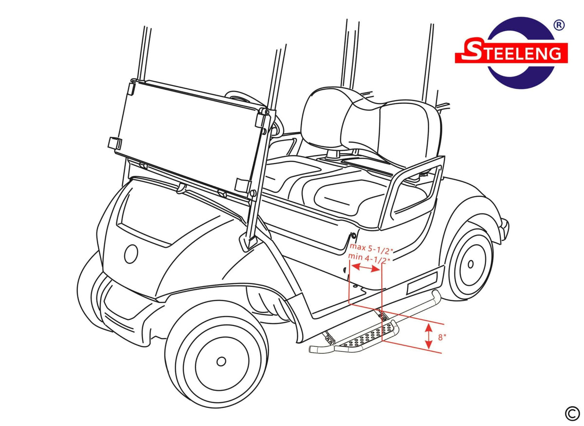 Nerf Bars (Running Boards) for Yamaha G29 (Drive) (set of 2) - NBYM01