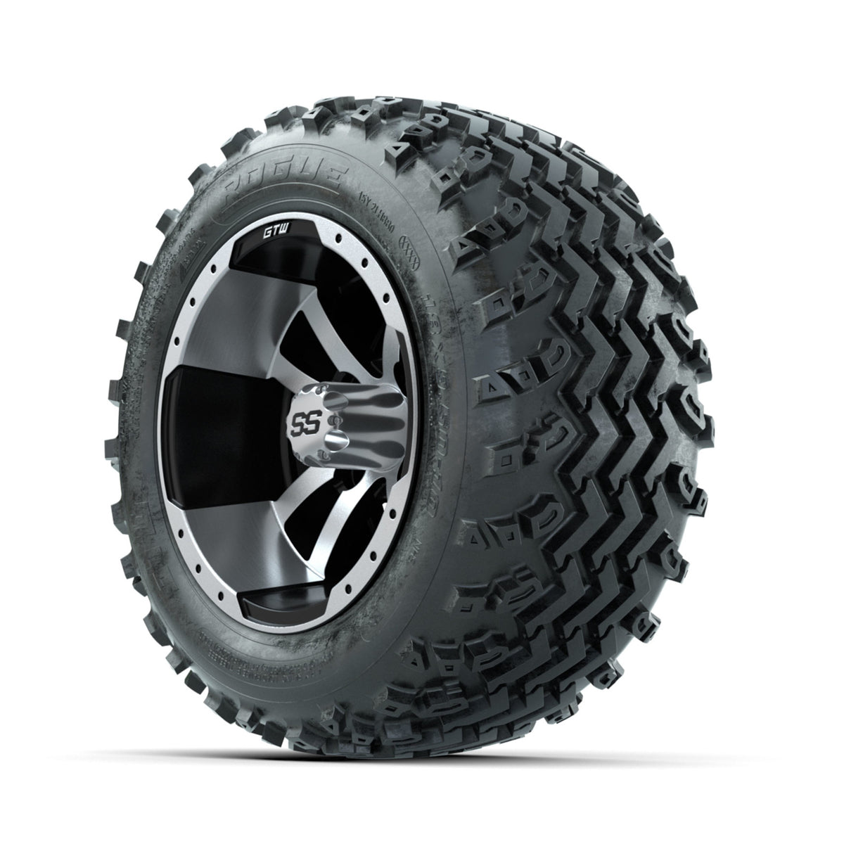GTW Storm Trooper Machined/Black 10 in Wheels with 18x9.50-10 Rogue All Terrain