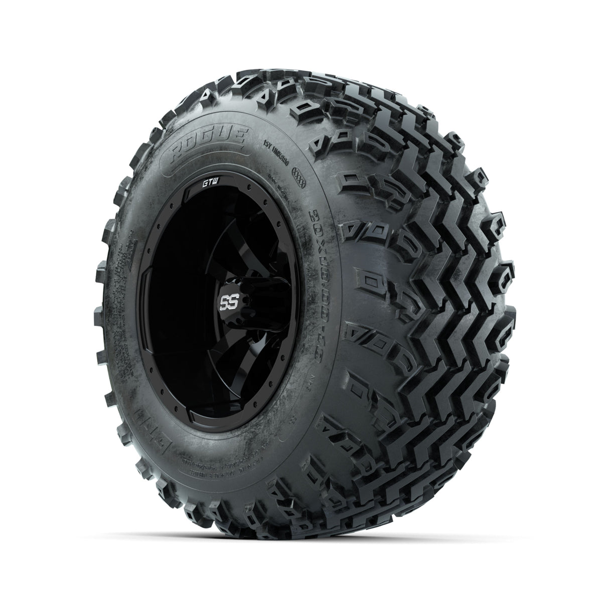 GTW Storm Trooper Black 10 in Wheels with 20x10.00-10 Rogue All Terrain Tires