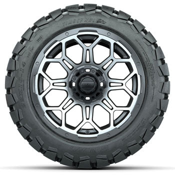 GTW Matte Machined/Gray Bravo 14 in Wheels with 22x10-14 Timberwolf All-Terrain