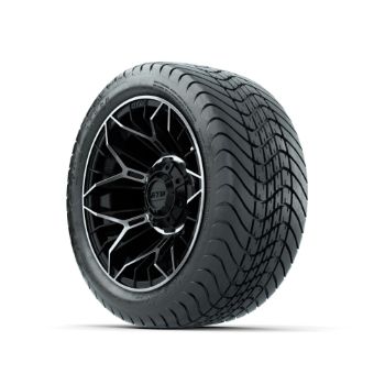 Set of (4) 12 in GTW® Stellar Machined & Black Wheels with 215/35-12 Mamba