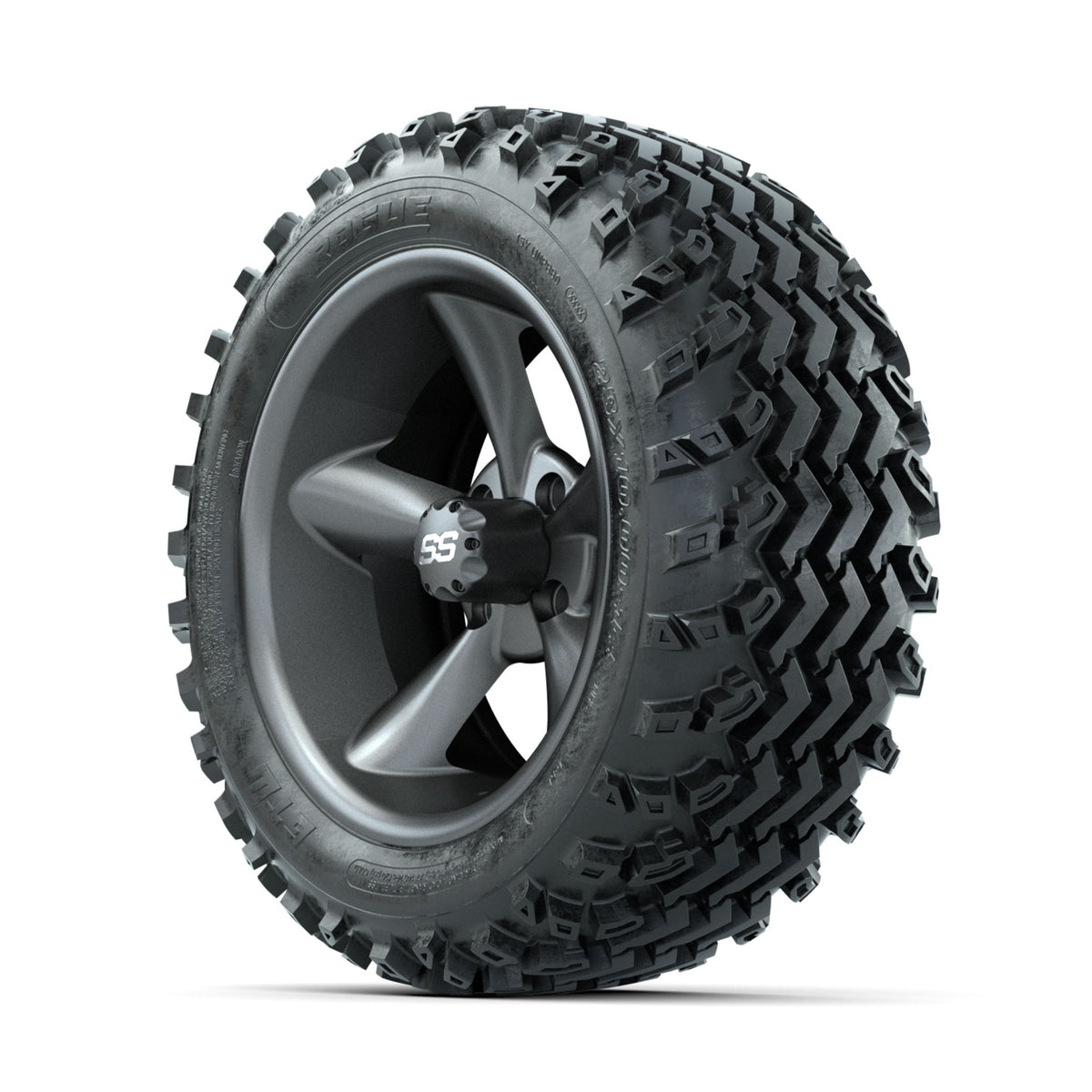 GTW Godfather Matte Grey 14 in Wheels with 23x10.00-14 Rogue All Terrain Tires