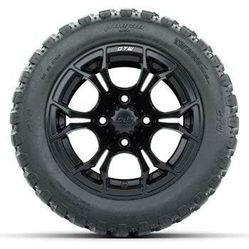 GTW Matte Black Spyder 12 in Wheels with 20x10-R12 Nomad All-Terrain Tires