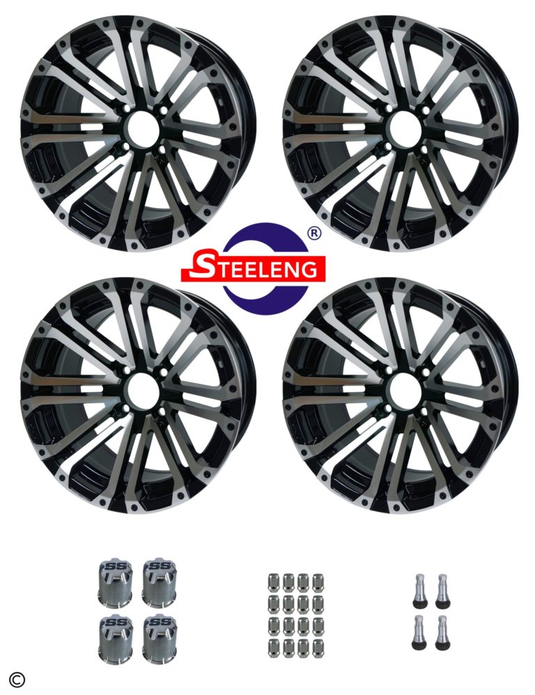 SGC 14′′ Rally Machined/Black Wheel – Aluminum Alloy (SET OF 4)