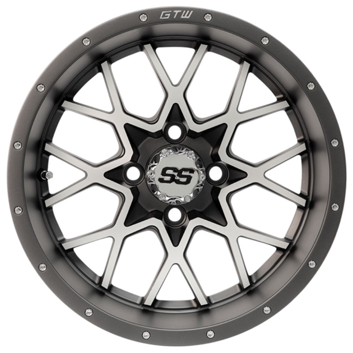 12" GTW Vortex Matte Gray & Machined Wheel