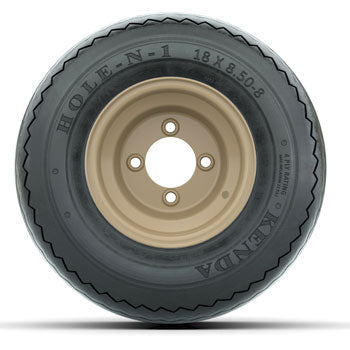 Stone Steel 8 in Wheels with 18 in Kenda Hole-N-1 Tires - Set of 4