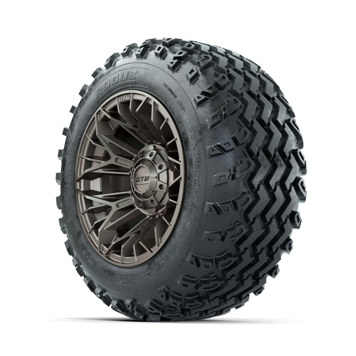 GTW Stellar Matte Bronze 12 in Wheels with 22x11.00-12 Rogue All Terrain Tires