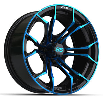 GTW Spyder Black with Blue Accents Wheel - 15 Inch