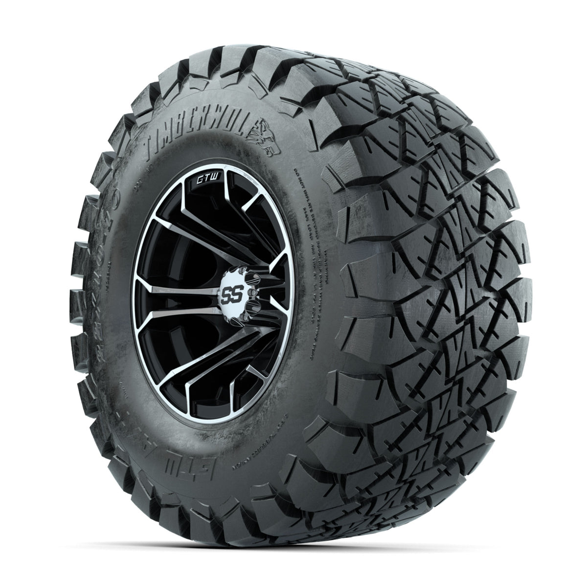 GTW Spyder Machined/Black 10 in Wheels with 22x10-10 Timberwolf All Terrain