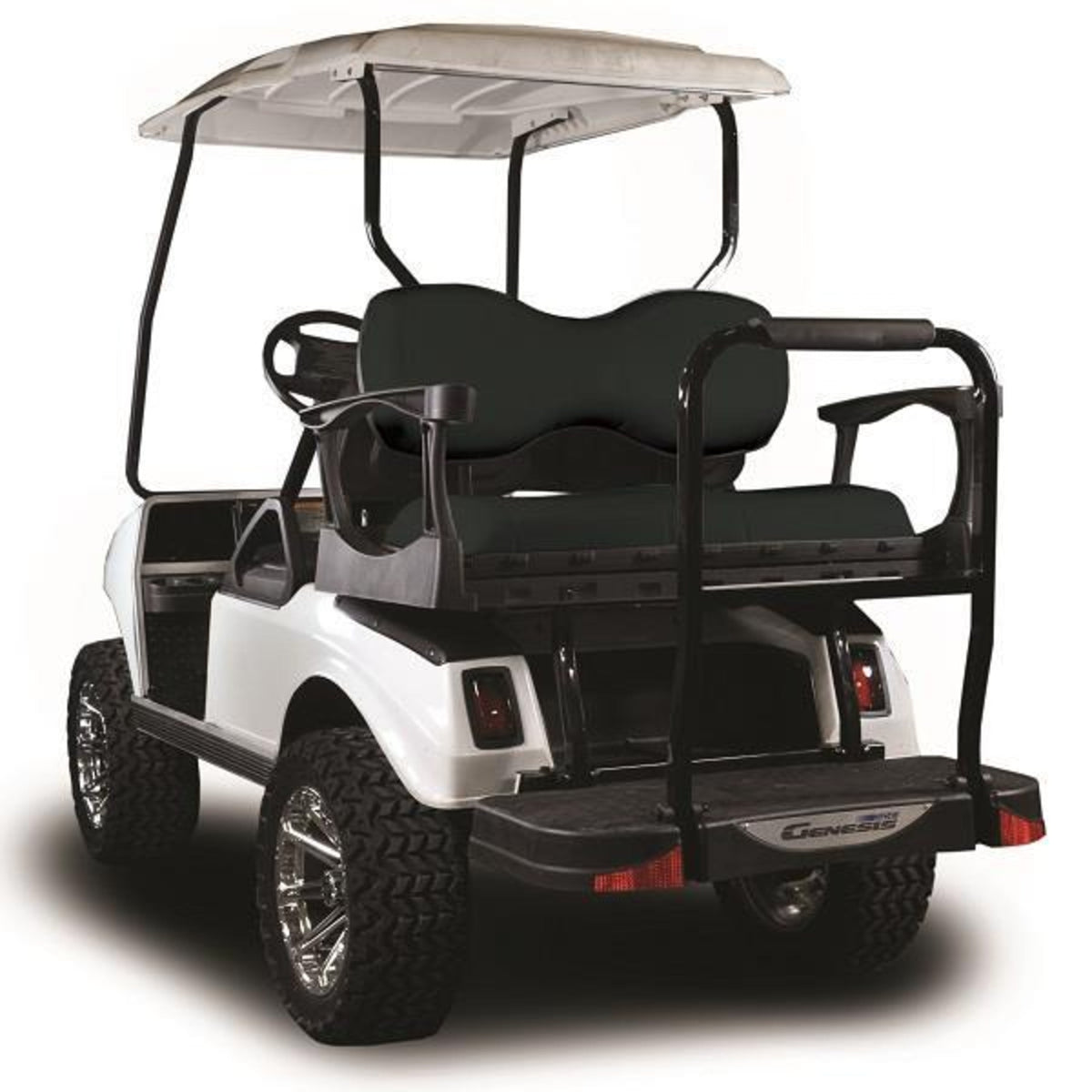 MadJax Genesis 250 with Deluxe Black Steel Rear Flip Seat EZGO RXV