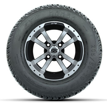 GTW Machined/Black Storm Trooper 10 in Wheels with 205/50-10 Mamba Street Tires
