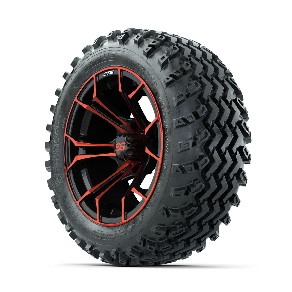 GTW Spyder Red/Black 14 in Wheels with 23x10.00-14 Rogue All Terrain Tires –