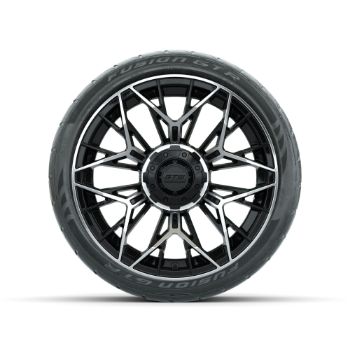 Set of (4) 15 in GTW® Stellar Machined & Black Wheels with 215/40-R15 Fusion
