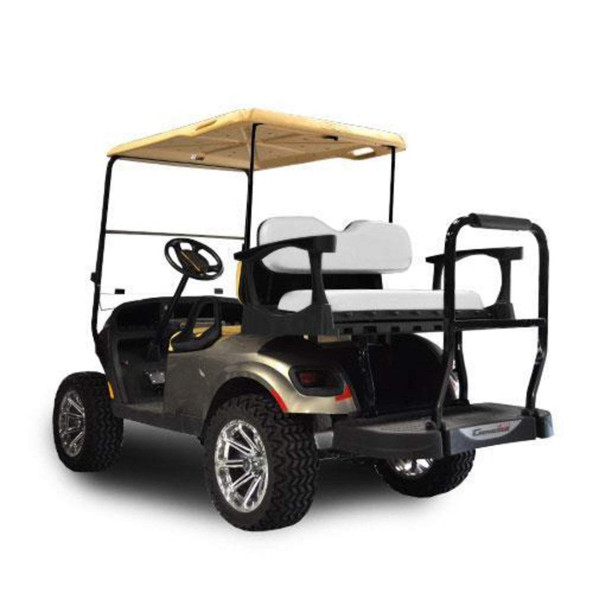 MadJax Genesis 250 with Standard White Steel Rear Flip Seat - E-Z-GO TXT