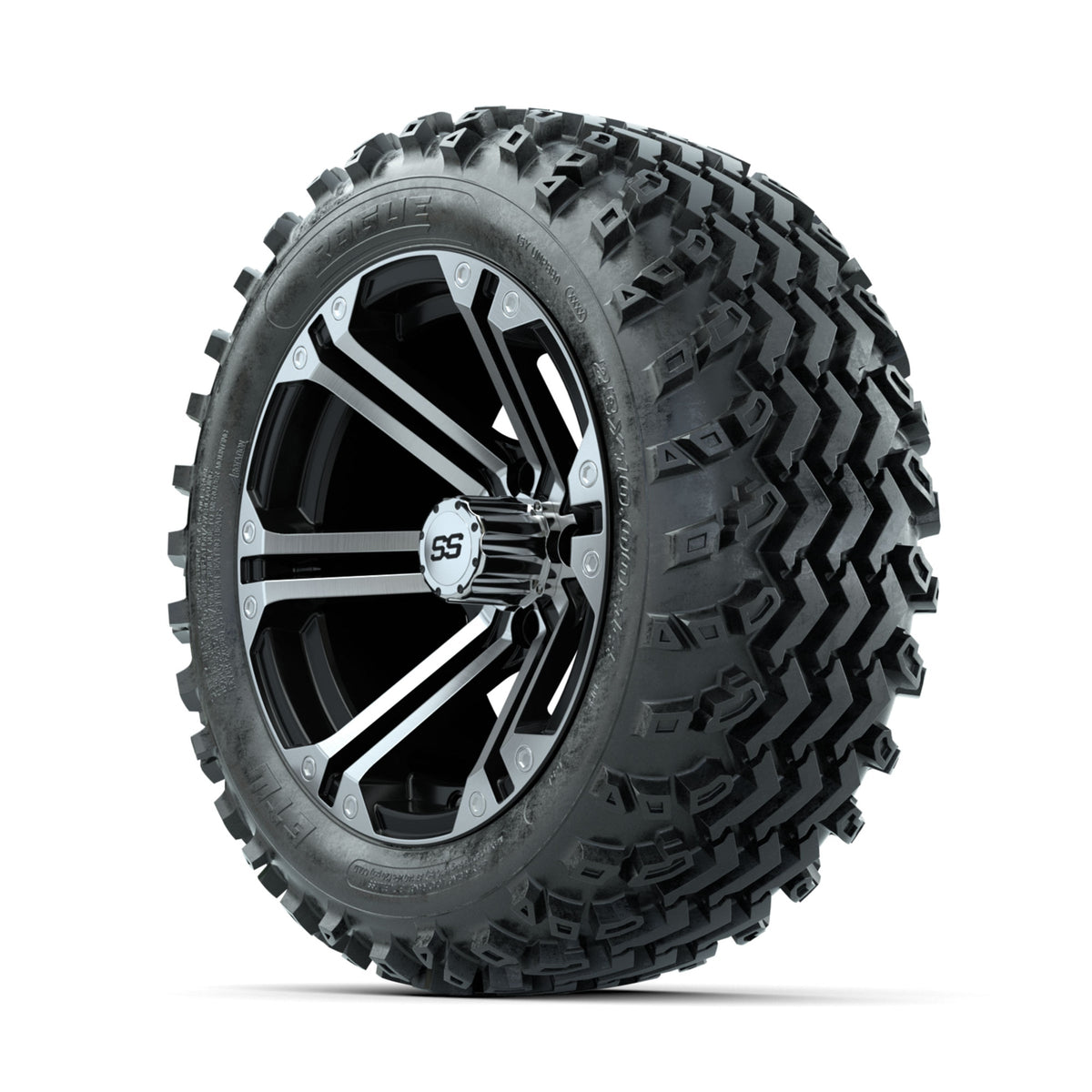 GTW Specter Machined/Black 14 in Wheels with 23x10.00-14 Rogue All Terrain