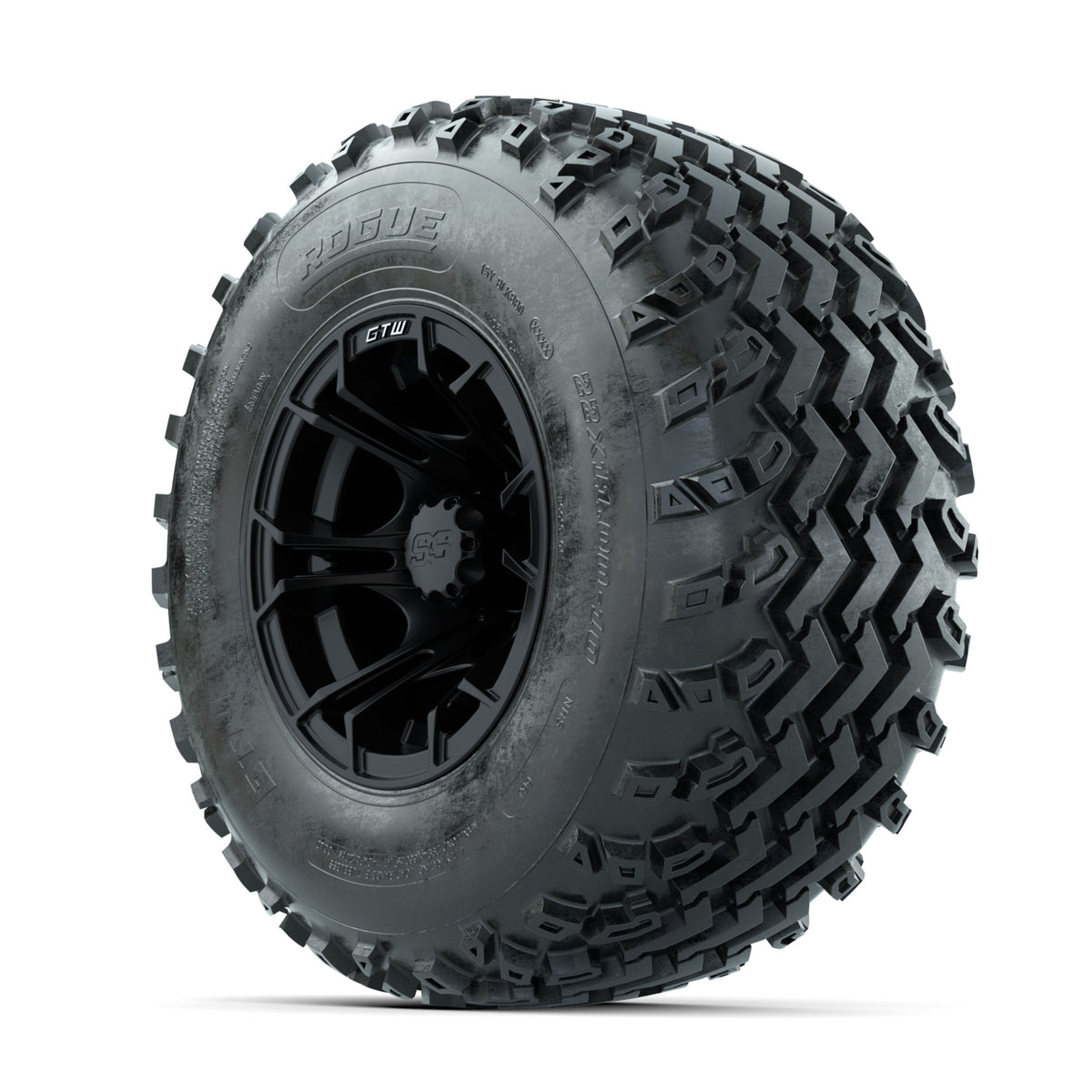 GTW Spyder Matte Black 10 in Wheels with 22x11.00-10 Rogue All Terrain Tires