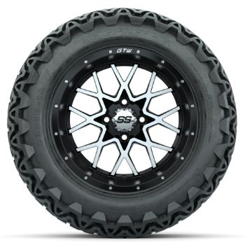 GTW Matte Machined/Black Vortex 14 in Wheels with 23x10-14 GTW Predator