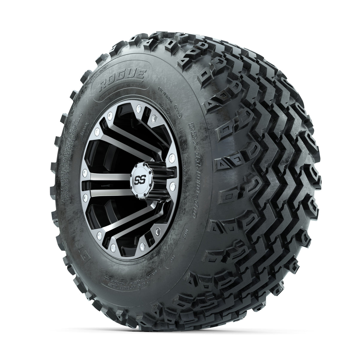 GTW Specter Machined/Black 10 in Wheels with 22x11.00-10 Rogue All Terrain