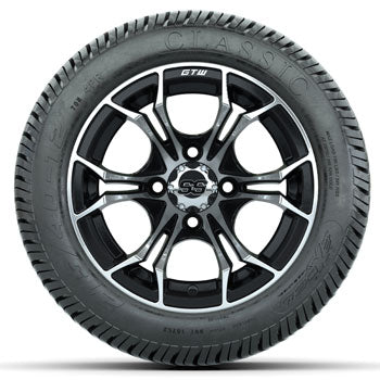GTW Machine/Black Spyder 12 in Wheels with 215/40-12 Excel Classic Street Tires