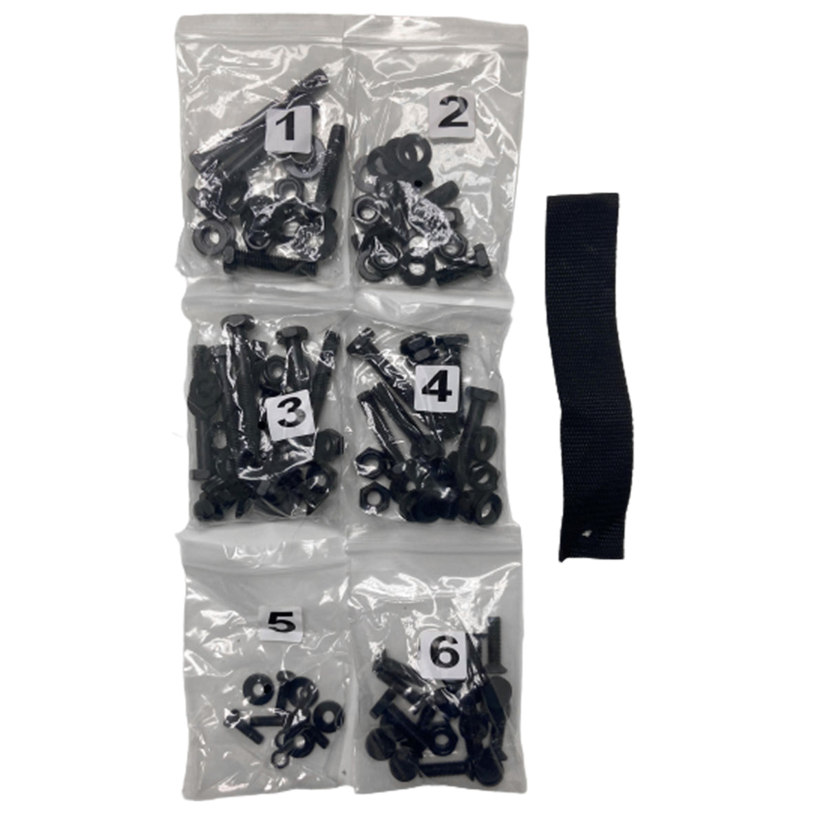 GTW Precedent, Tempo, Onward Rear Seat Kit Black Dacromet Coated Hardware Pack
