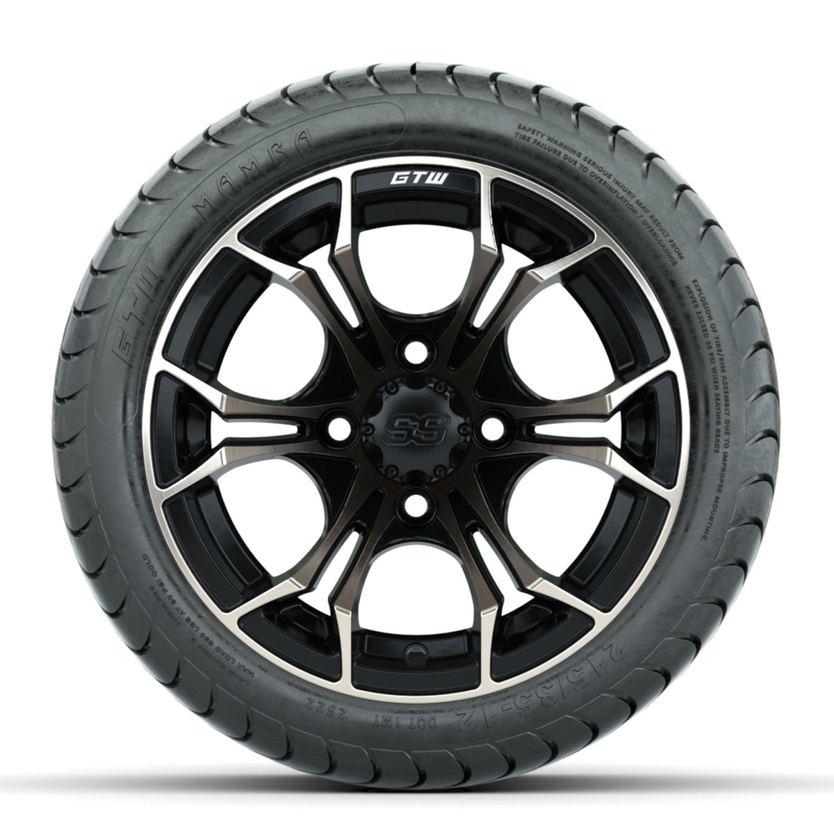 GTW Spyder Bronze/Matte Black 12 in Wheels with 215/35-12 Mamba Street Tires