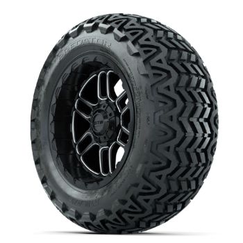 Set of (4) 14 in GTW® Titan Machined & Black Wheels with 23x10-14 Predator