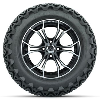 Set of 4 - 14 in GTW Machined/Black Spyder Wheels with 23x10-14 GTW Predator