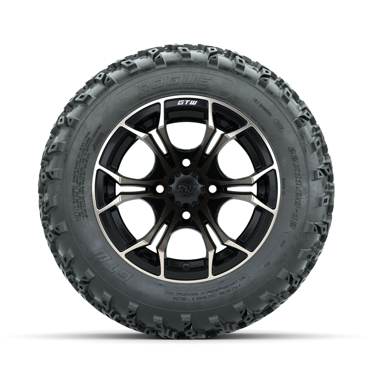 GTW Spyder Bronze/Matte Black 12 in Wheels with 22x11.00-12 Rogue All Terrain