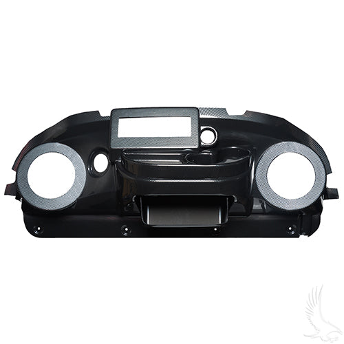 Golf Cart Dash - Deluxe with Radio/Speaker Cutout - Carbon Fiber - Club Car