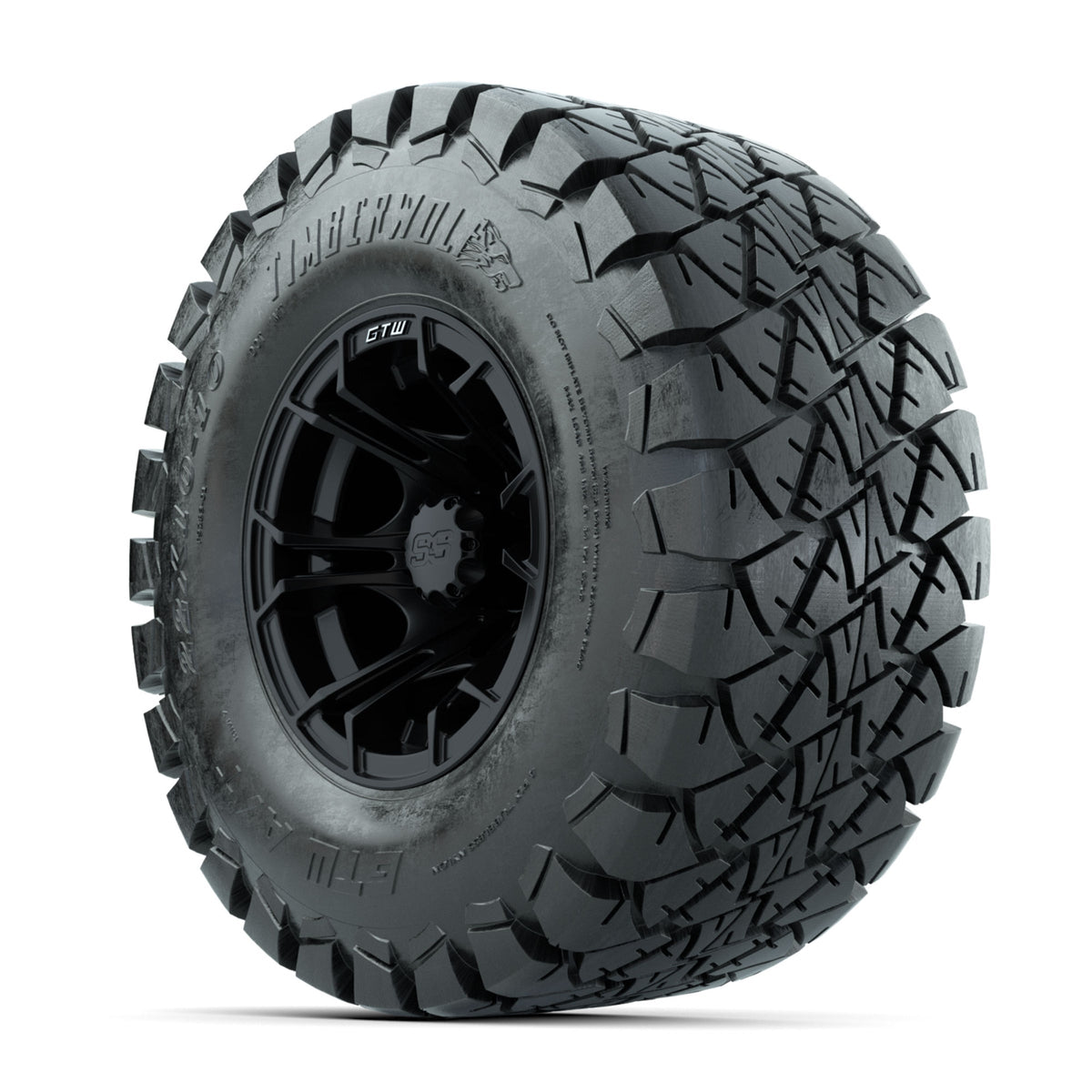 GTW Spyder Matte Black 10 in Wheels with 22x10-10 Timberwolf All Terrain Tires
