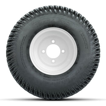 White Steel 8 in Wheels with 18 in GTW S-Tread Traction Tires - Set of 4