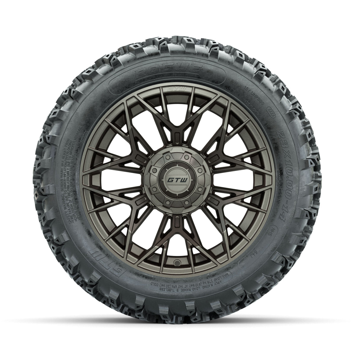GTW Stellar Matte Bronze 14 in Wheels with 23x10.00-14 Rogue All Terrain Tires