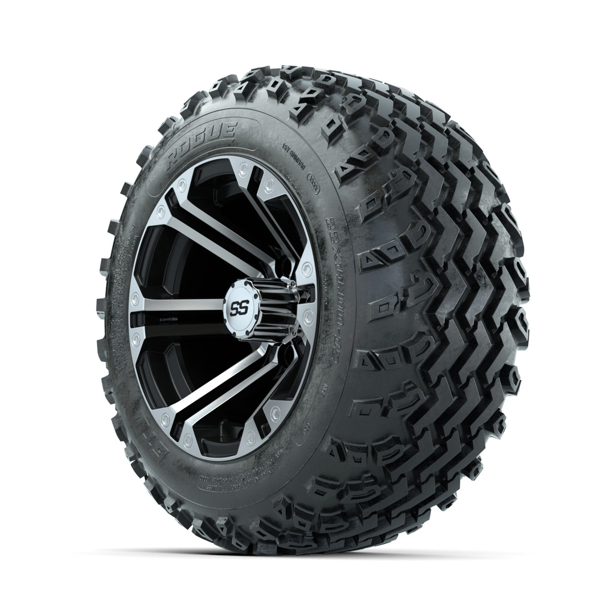 GTW Specter Machined/Black 12 in Wheels with 22x11.00-12 Rogue All Terrain