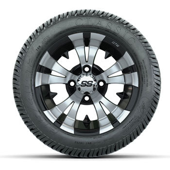 GTW Vampire Black and Machined 12 in Wheels with 215/40-12 Excel Lo-Pro Street
