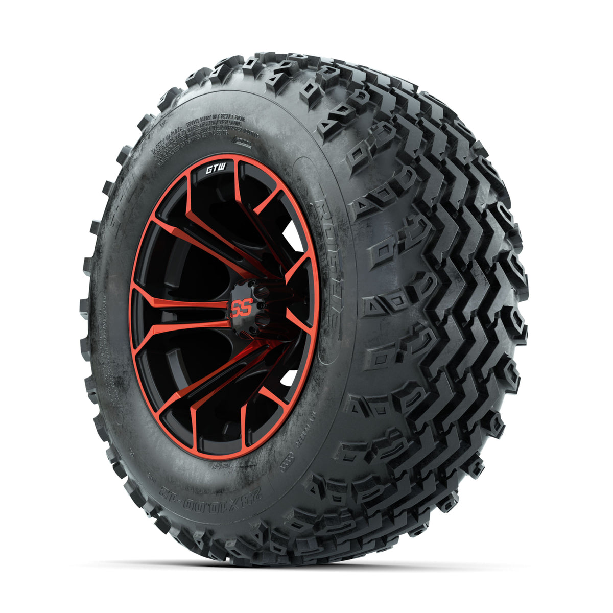 GTW Spyder Red/Black 12 in Wheels with 23x10.00-12 Rogue All Terrain Tires –