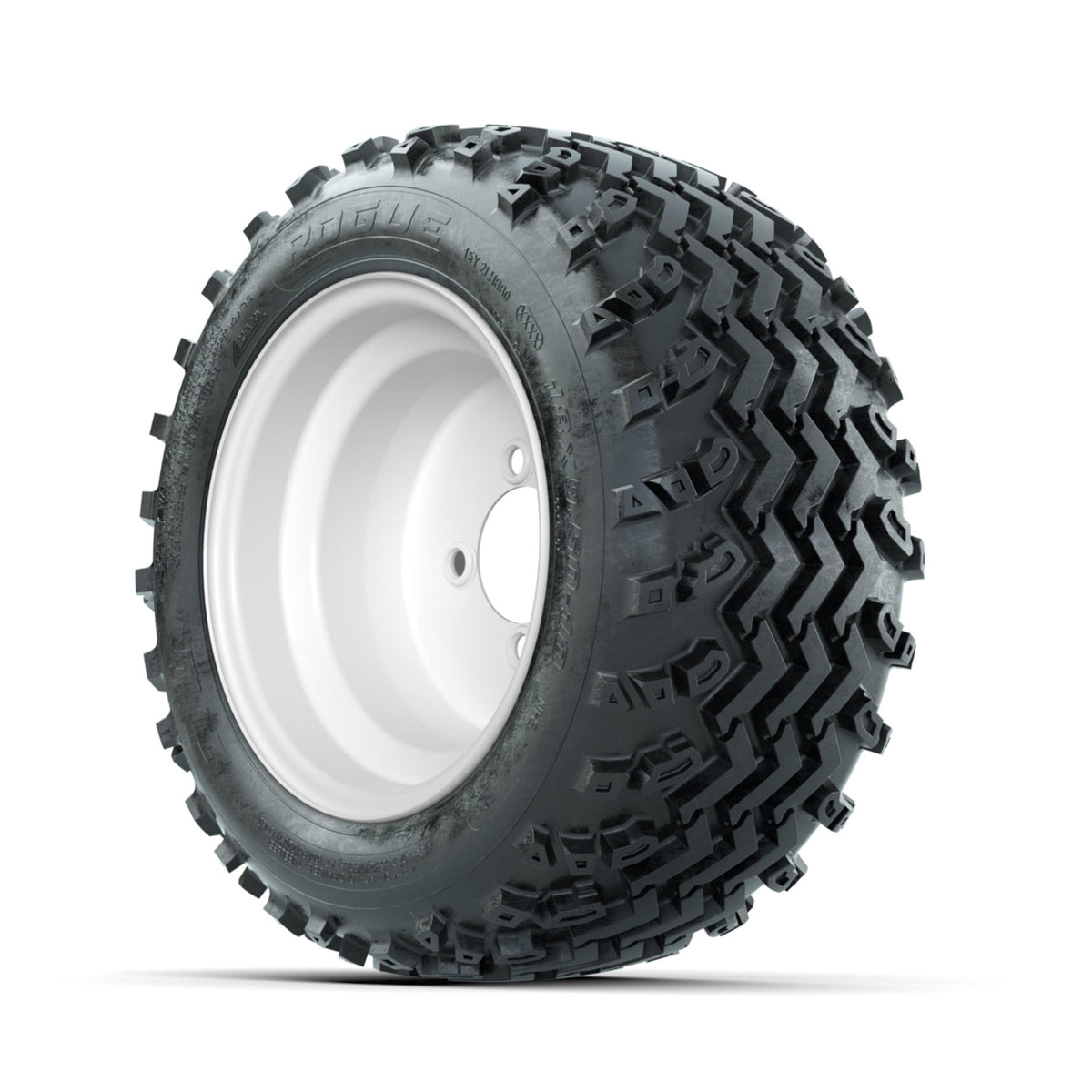 GTW Steel White Centered 10 in Wheels with 18x9.50-10 Rogue All Terrain Tires