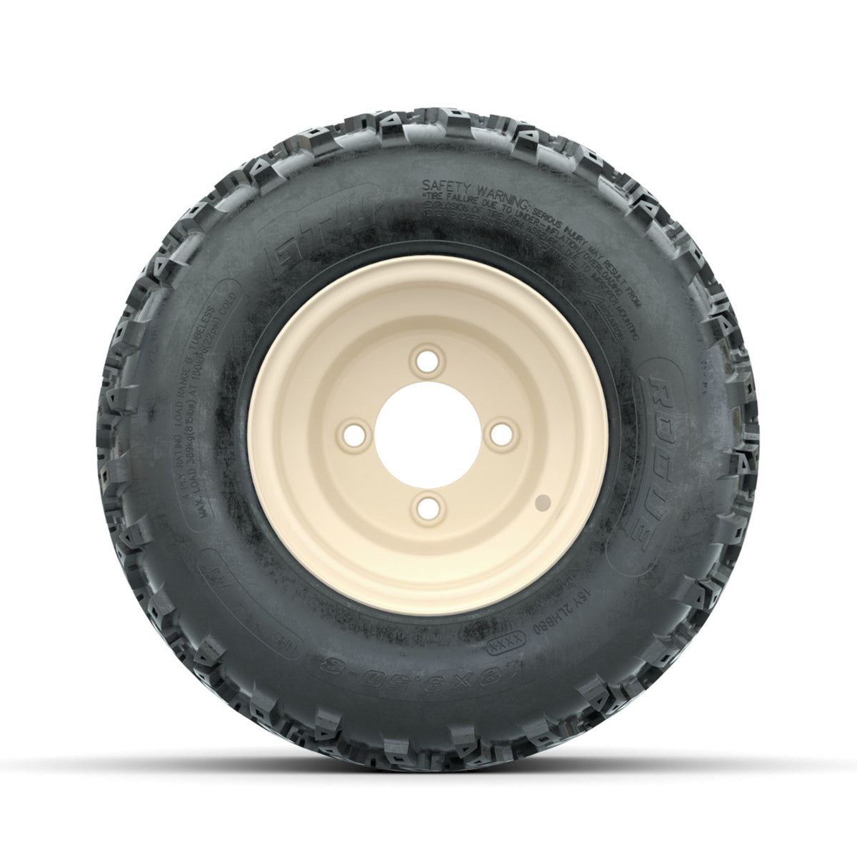 GTW Steel Yamaha Ivory Centered 8 in Wheels with 18x9.50-8 Rogue All Terrain