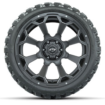 GTW Raven Matte Gray 15 in Wheels with 23 in Nomad All Terrain Tires - Set of 4