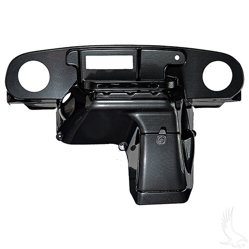 Golf Cart Dash - Deluxe with Radio/Speaker Cutout - Carbon Fiber - EZGO TXT