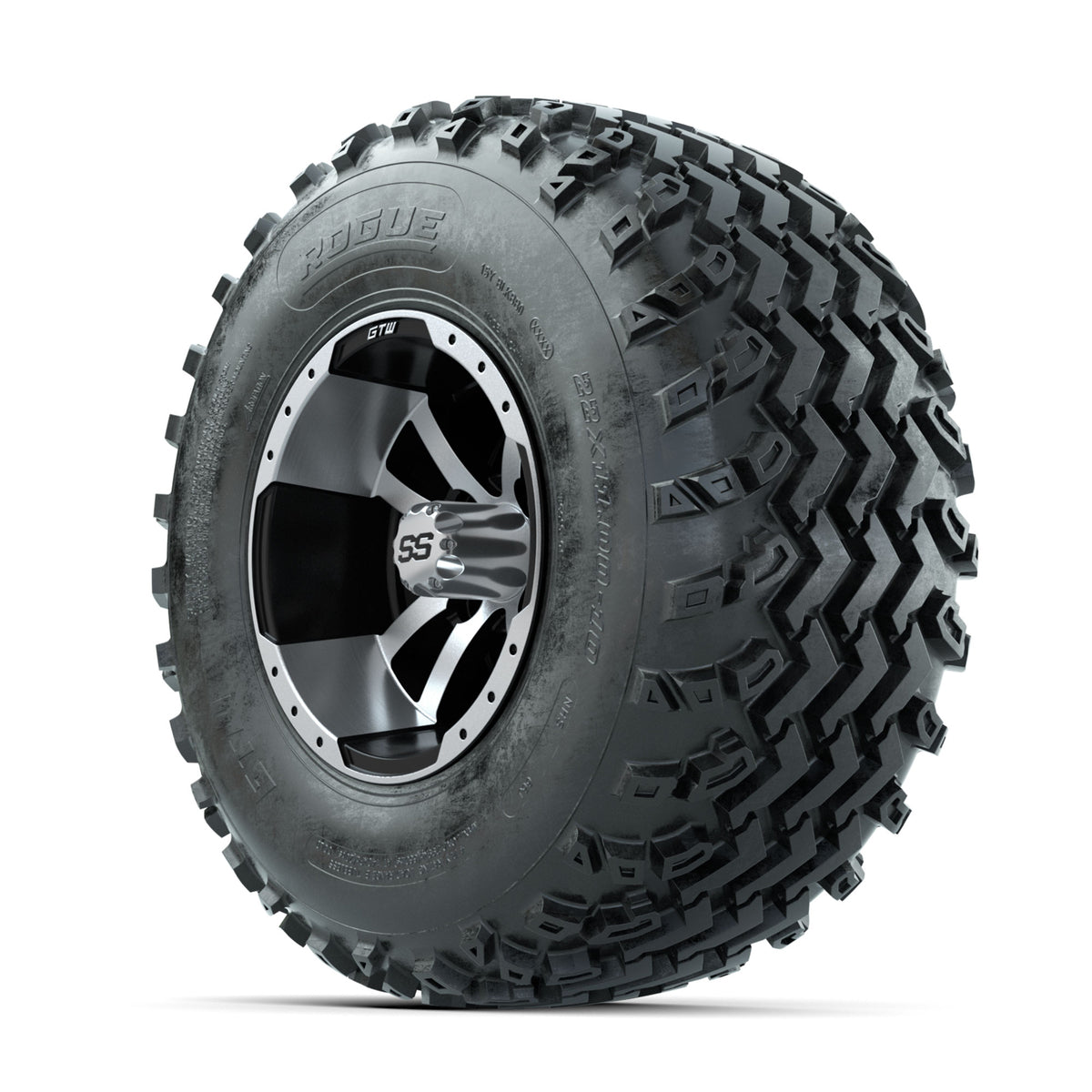 GTW Storm Trooper Machined/Black 10 in Wheels with 22x11.00-10 Rogue All