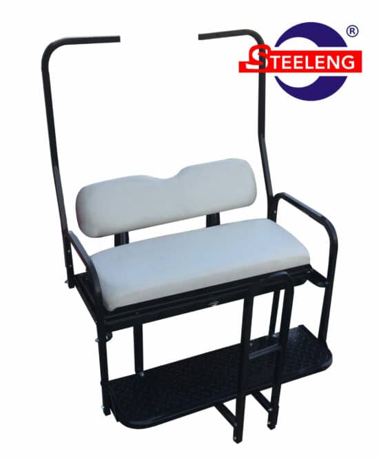 Rear Flip Seat For Club Car DS Golf Cart 1982-2000 Model (White Cushion w/t