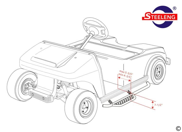 Nerf Bars (Running Boards) for Club Car DS (set of 2) (2004-2013) - NBDS01