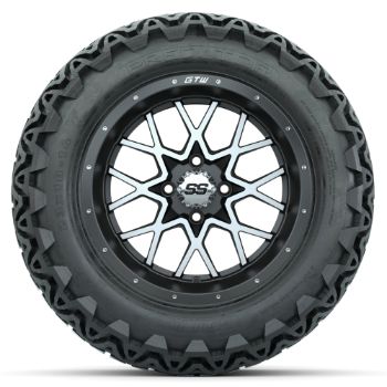 GTW Vortex Matte Machined/Gray 14 in Wheels with 23x10-14 GTW Predator