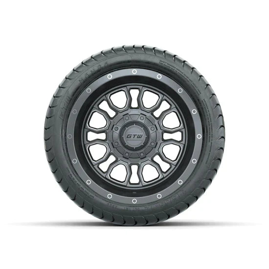 Set of (4) 12 in GTW® Volt Gunmetal Wheels with 215/35-12 Mamba Street Tires