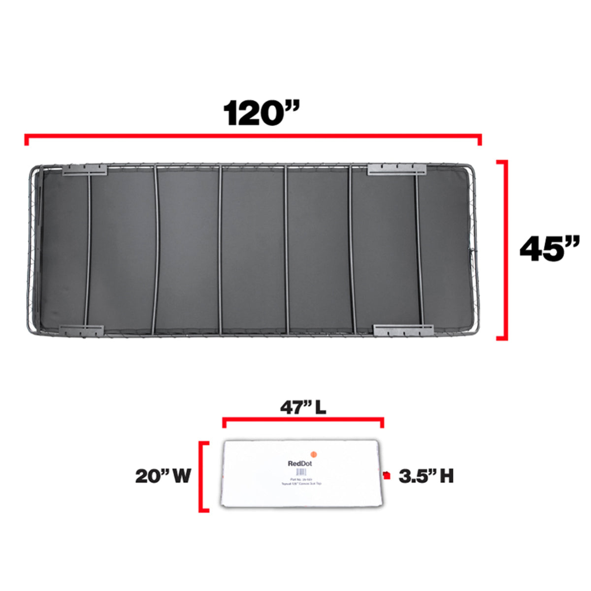 120" RedDot Topsail Bimini Style Sun Top