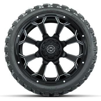 GTW Raven Matte Black 15 in Wheels with 23 in Nomad All Terrain Tires - Set of 4
