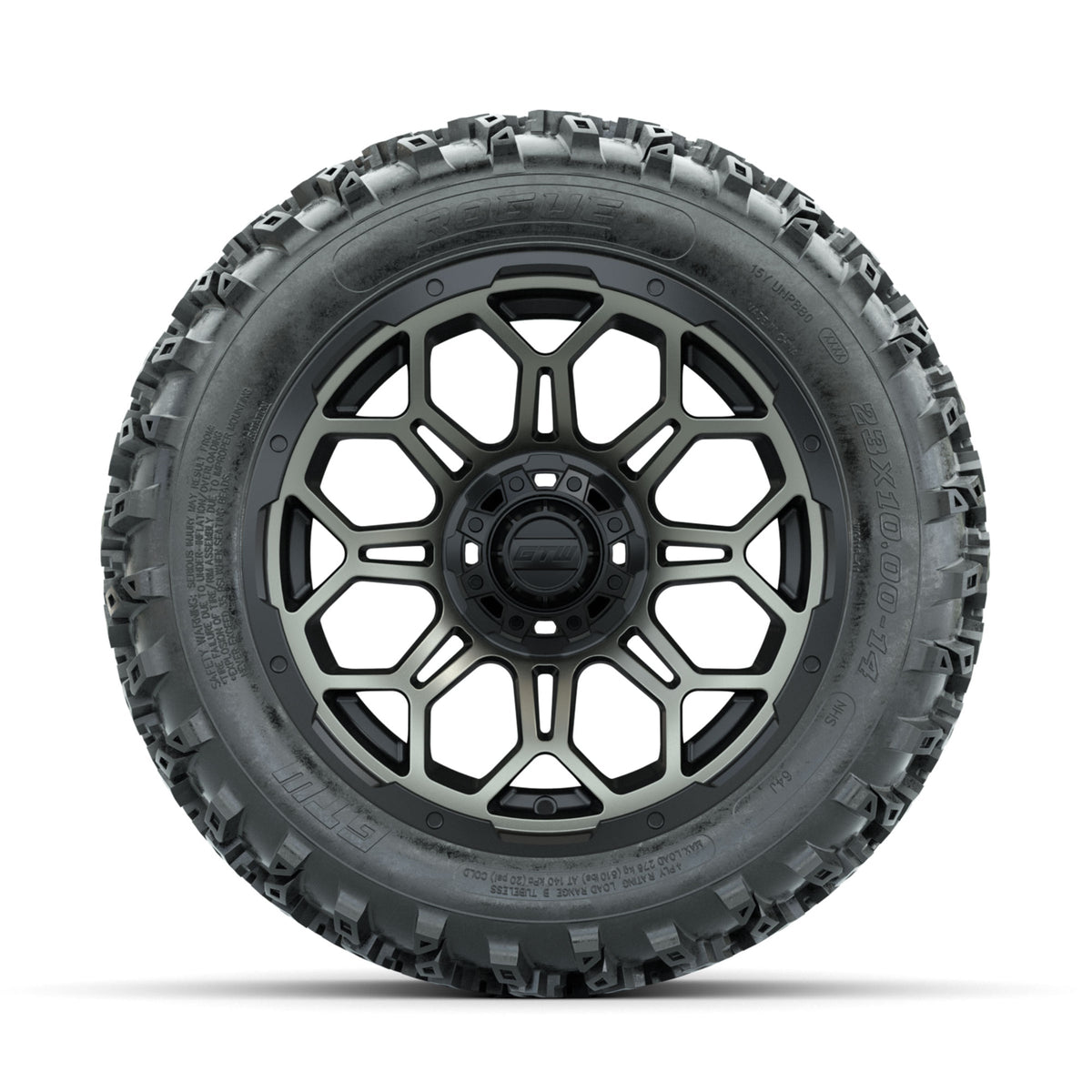 GTW Bravo Bronze/Black 14 in Wheels with 23x10.00-14 Rogue All Terrain Tires