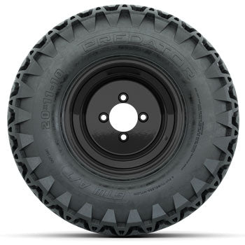 GTW Black Steel 10 in Wheels with 22 in Predator All-Terrain Tires - Set of 4